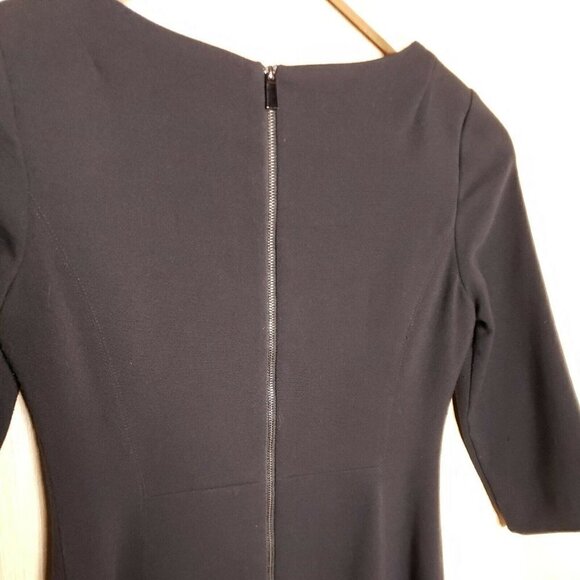 Vince Camuto Womens Black 3/4 Sleeve Fit Flare Heavy Knit Dress 6 - Picture 4 of 8